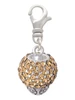 Light Brown Crystal Sparkle Spinner Clip On Charm