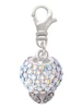 Clear AB Crystal Sparkle Spinner Clip On Charm