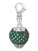 Green Crystal Sparkle Spinner Clip On Charm