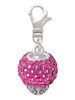 Hot Pink Crystal Sparkle Spinner Clip On Charm