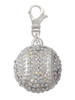 Large Super Sparkle Crystal Clear AB Softball Clip On Charm