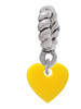 Acrylic 5/16" Yellow Heart Rope Charm Bead Dangle