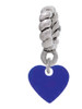 Acrylic 5/16" Royal Blue Heart Rope Charm Bead Dangle