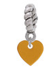 Acrylic 5/16" Gold Tone Heart Rope Charm Bead Dangle