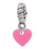 Acrylic 5/16" Hot Pink Heart Rope Charm Bead Dangle
