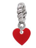 Acrylic 5/16" Maroon Heart Rope Charm Bead Dangle