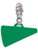 Acrylic 3/4" Green Megaphone Rope Charm Bead Dangle