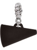 Acrylic 3/4" Black Megaphone Rope Charm Bead Dangle