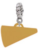 Acrylic 3/4" Gold Tone Megaphone Rope Charm Bead Dangle