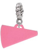 Acrylic 3/4" Hot Pink Megaphone Rope Charm Bead Dangle