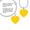 Acrylic 1" Yellow Heart Rope Charm Bead Dangle