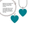 Acrylic 1" Teal Heart Rope Charm Bead Dangle
