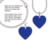 Acrylic 1" Navy Blue Heart Rope Charm Bead Dangle