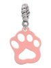 Acrylic Small Paw Light Pink Rope Charm Bead Dangle