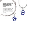 Acrylic Small Paw Blue Rope Charm Bead Dangle