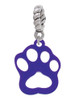Acrylic Small Paw Purple Rope Charm Bead Dangle