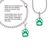 Acrylic Small Paw Green Rope Charm Bead Dangle
