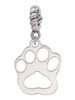Acrylic Small Paw Mirror Silver Tone Rope Charm Bead Dangle