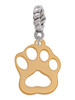 Acrylic Small Paw Gold Tone Rope Charm Bead Dangle