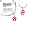 Acrylic Small Paw Maroon Rope Charm Bead Dangle
