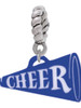 Acrylic 3/4" Royal Blue Cheer Megaphone Rope Charm Bead Dangle