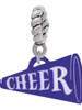 Acrylic 3/4" Navy Cheer Megaphone Rope Charm Bead Dangle