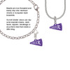Acrylic 3/4" Purple Cheer Megaphone Rope Charm Bead Dangle