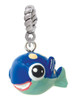 Resin Blue Fish with Pink Polka Dots Rope Charm Bead Dangle