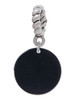 Acrylic 1/2" Disc Black Rope Charm Bead Dangle