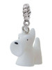 Resin White Scottie Dog Rope Charm Bead Dangle