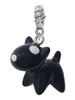 Resin Black Bull Terrier Dog Rope Charm Bead Dangle