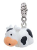 Resin Black and White Cow Rope Charm Bead Dangle