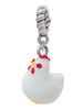 Resin White Chicken Rope Charm Bead Dangle