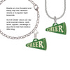 Acrylic 1.25" Green Cheer Megaphone Rope Charm Bead Dangle