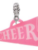 Acrylic 1.25" Hot Pink Cheer Megaphone Rope Charm Bead Dangle