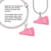 Acrylic 1.25" Hot Pink Cheer Megaphone Rope Charm Bead Dangle