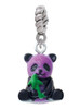 Resin Purple Panda Bear Rope Charm Bead Dangle