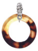 Acrylic 7/8" Ring Mixed Brown and Yellow Rope Charm Bead Dangle