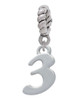 Number - 3 - Rope Charm Bead Dangle