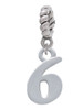 Number - 6 - Rope Charm Bead Dangle