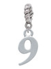 Number - 9 - Rope Charm Bead Dangle