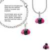Resin Hot Pink & Black Ladybug Sweetie Rope Charm Bead Dangle