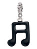 Black Sixteenth Note Rope Charm Bead Dangle