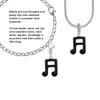 Black Sixteenth Note Rope Charm Bead Dangle