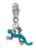 Small Teal Lizard Rope Charm Bead Dangle