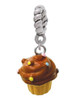 Resin Mini Vanilla Cupcake with Chocolate Frosting Rope Charm Bead Dangle