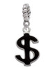 Black Dollar Sign Rope Charm Bead Dangle