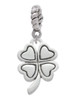 Antiqued Four Leaf Clover Rope Charm Bead Dangle