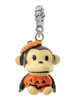 Resin Monkey in Pumpkin Costume Rope Charm Bead Dangle