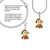 Resin Monkey in Pumpkin Costume Rope Charm Bead Dangle
